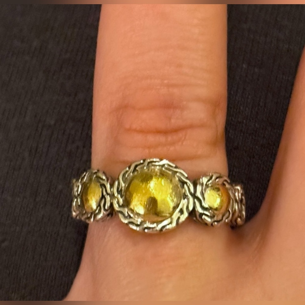 John Hardy Silver & 22kt Gold Palu Dot Ring